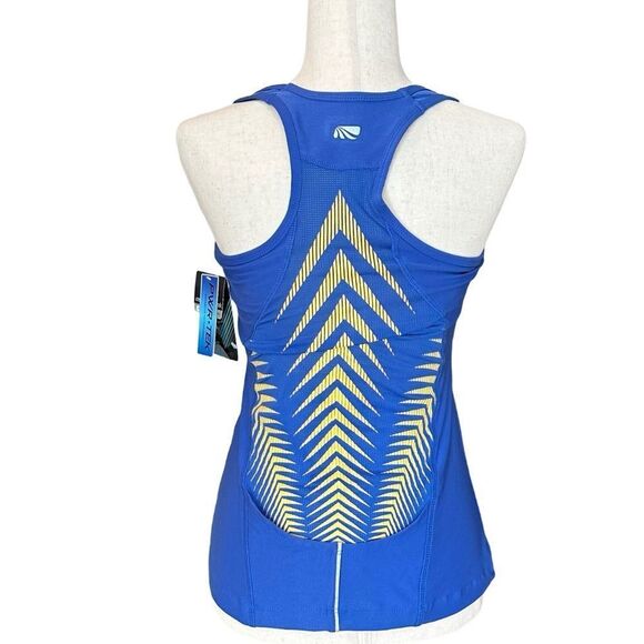 NWT Marika Pwr Tek Sports Work-Out Tank Bra (Removable Pads) Blue-Yellow Med - Picture 2 of 9